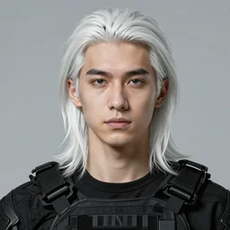 portrait of a man by greg rutkowski, he is about 2 0 years old, straight jaw, long white hair, wearing the tactical gear of the galactic federation, star wars expanded universe, highly detailed portrait, digital painting, artstation, concept art, smooth, sharp foccus ilustration, artstation hq