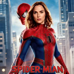 poster for a movie starring gal gadot as spiderman, cinematic