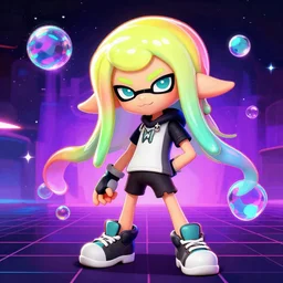 splatoon, retrowave epic art, trending on art station
