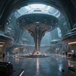 interior of an alien mothership, foreign architecture, never seen before