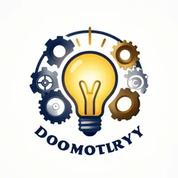 magical company logo of gears, light bulb