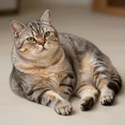 Fat cat , High detailed , Lazy