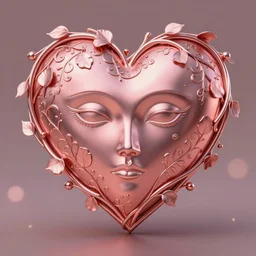 rose gold heart, wrapped in vines, vray, machine face, intricate, elegant, highly detailed, digital painting, artstation, cgsociety, concept art, bokeh, macro, smooth, sharp focus, illustration, yoshitaka amano, art by camille corot and kim tschang yeul, 8 k