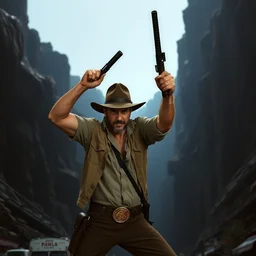 chris patt as indiana jones 5, epic pose