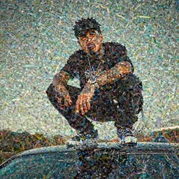 Smash Mouth singer squats on top of a car, Realistic, HDR, HDD, Dynamic Lighting, - n 9