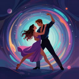 a beautiful picture of a dance couple trapped in a vortex to a psychedelic dimension by steve ditko and greg rutkowski trending on artstation