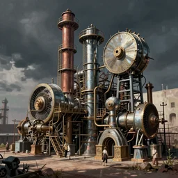 surrealist machinery factory by yoko d'holbachie, lisa frank,