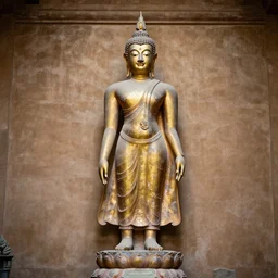 the buddha standing upright