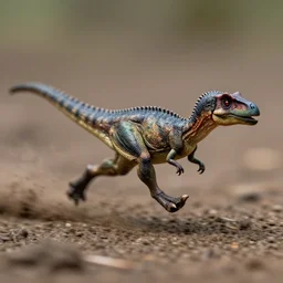 action photography, viewed from far away, award winning macro photo of a tiny intricate dinosaur running very fast on mud, fast shutter speed, motion blur, highly detailed, highly intricate, depth of field, national geographic