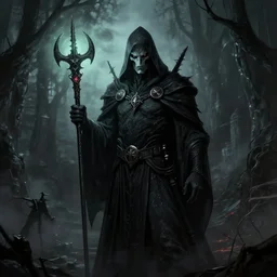 necromancer, in the style of darkest dungeon
