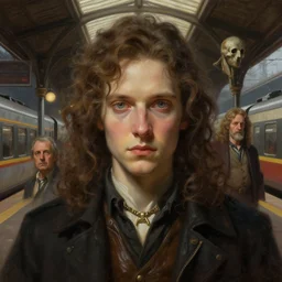train station for spirits and souls, detailed, centered, digital painting, artstation, concept art, donato giancola, joseph christian leyendecker, wlop, boris vallejo, breathtaking, 8 k resolution, extremely detailed, beautiful, establishing shot, artistic, hyperrealistic, beautiful face, octane render, cinematic lighting, dramatic lighting, masterpiece