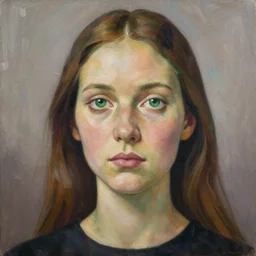 a painting of a woman with green eyes, a surrealist painting by Tom Bagshaw, featured on cgsociety, pop surrealism, surrealist, wiccan, pre-raphaelite