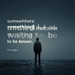 somewhere, something incredible is waiting to be known. - carl sagan ( interstellar )