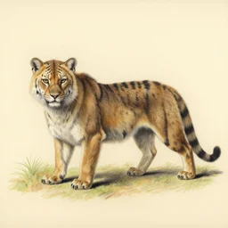A realistic color drawing of a predator, full body, Rembrandt