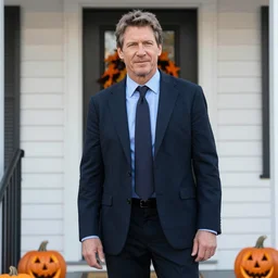harrison ford trick or treating on halloween, ( sony a 7 r iv, symmetric balance, polarizing filter, photolab, lightroom, 4 k, dolby vision, photography awardm, voque, perfect face )