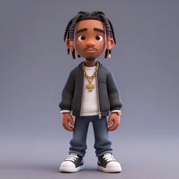 3 d model of playboi carti, in the style of pixar animation, octane render, ultra detailed, 3 d character model