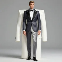 male powersuit dapper look artwork of high - end haute couture bespoke fashion by ali sabet, lisa frank & sho murase