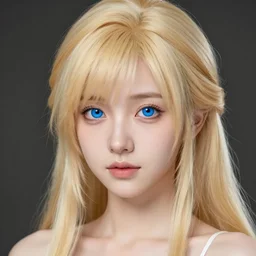 artstation style by Ruan Jia and Fenghua Zhong = high detail : ( subject =semirealistic anime style, highly detailed beautiful gorgeous cute innocent young gentle 🧝‍♀️👸 in final fantasy style +(anatomically correct facial features + (highly detailed = silky blonde hair)+((highly detailed and anatomically correct (realistic and highly detailed + anatomically correct and accurately shaped stunning blue=👁️👁️),highly detailed and anatomically correct👃🏼,highly detailed and anatomically correct👄))))