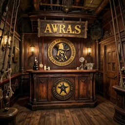the inside of an impressive award - winning pirate themed escape room set on the deck of a pirate ship. hyper - realistic, realistic color 3 d render