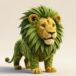 a lion made of cannabis,trending on artstation