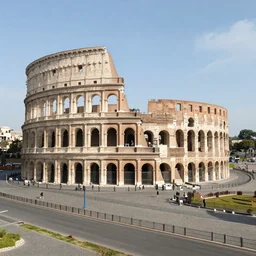 Roma's coliseum in the middle of the city of Paris, highly detailed