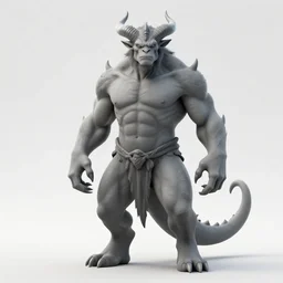 full body, grayscale, 3/4 view, muscled humanoid balrog demon, horns, hoofs, claws, large horned tail, heroic pose,partly covered by flames, fire, tarot, lineart, Gustave Dore, alphonse mucha, dominik mayer, high contrast
