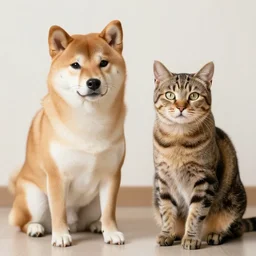 a cross betwen shiba inu and a tabby cat, photography