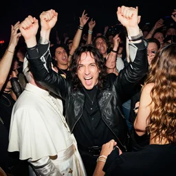 the pope partying in a mosh pit with metallica