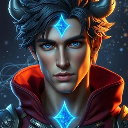 full body portrait of tyler posey as a onyx magical star guardian. detailed face, concept art, intricate, highly detailed 8 k, smooth, sharp focus, handsome and aesthetic shape of face and body, artgerm, artstation, art by zexi guo and nira and junpei suzuki and gharliera and rinotuna