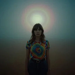 annie leibovitz portrait photography, psychedelic cosmic horror, horror, wes anderson cinematography, liminal space, atmospheric haze, film. film still, 1 6 mm cinematography. james jean