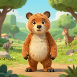 a portrait of a character in a scenic environment in the style of zoo tycoon 2