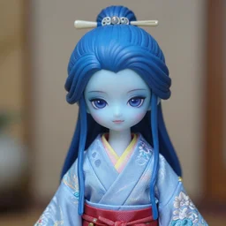 A photo of a blue krishna in japonese bjd dolls style, 4k