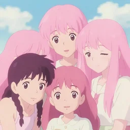 aesthetic lo - fi pastel pink anime by ghibli!!! and wlop and rebecca sugar, perfect faces, remastered hd