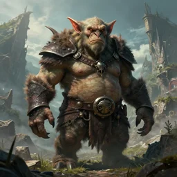 highly detailed portrait photo of a huge kobold in a scenic dystopian environment, hyperrealistic illustration by william didier - pouget