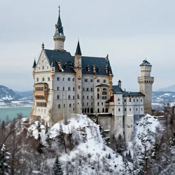 a abandoned castle on top of a snowy mountain, 8 k, shallow depth of field, intricate detail, concept art,