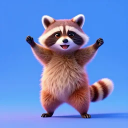 a dancing raccoon in psychedelic style