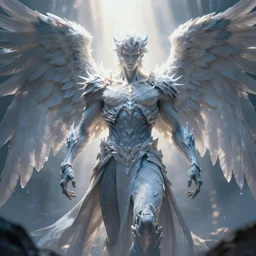 archangel micheal by tsuyoshi nagano, illustration, cinematic lighting, hyperdetailed, 8 k, symmetrical, frostbite 3 engine, cryengine, dof, trending on artstation, digital art, crepuscular ray