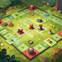 a beautiful concept art of a boardgame field for the game tic - tac - toe, by greg rutkowski, featured on artstation