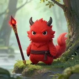 cute palm sized blood red beast, wuxia, Chinese novel