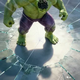hulk, long shadow, light colors, white magic, web, by greg rutkowski, multiple dimensions, shattered glass, refractions, highly detailed, environmental light, cinematic by francis tnehunreal, octane render, nvidia, concept art, close up