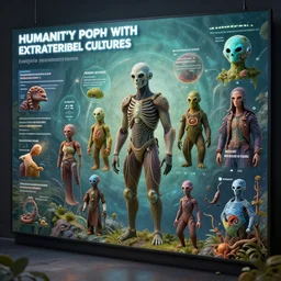 infographic depicting humanity's popularity with extraterrestrial cultures, digital display, highly detailed, full color, crisp detailed 3 d render