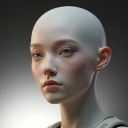 first contact facial portrait, female humanoid sci - fi mantis, retro - futuristic, heavy stunned, high details, by vincent di fate, artgerm julie bell beeple, 9 0 s, 3 d, matte, smooth gradients, volumetric lightning, light from below, high contrast, duo tone, depth of field