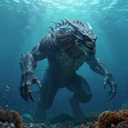 monster emerging from the deep sea, highly detailed, unreal engine 5, candid photography, by anne stokes