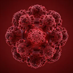Realistic colourfull point cloud of Mandelbulb fractals, red tones, trending on artstation, octane render