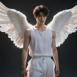 young male angel by ruan jia, artstation, volumetric lighting, perfect, high detail