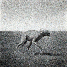 an extraterrestrial animal roaming a beautiful landscape, analog horror, black and white grainy film, photorealistic