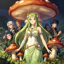 An anime portrait of Ssunbiki as a mushroom goddess from Skyrim, by Stanley Artgerm Lau, WLOP, Rossdraws, James Jean, Andrei Riabovitchev, Marc Simonetti, and Sakimichan, trending on artstation, Final Fantasy XIV