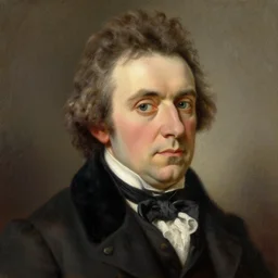 realistic painting of old franz schubert at age 7 1, 1 / 4 headshot