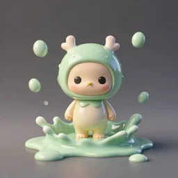 splashy melted ebay product, drops, drips, beautiful cute, cute melting miniature resine action figure, High detail photography, 8K, 3d fractals, cute pictoplasma, one simple ceramic tintoy melting plastic, melting, melting swampmonster Figure sculpture, 3d primitives, in a Studio hollow, by pixar, by chris mars, cgsociety, simulation