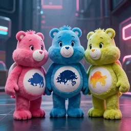 film still of cyberpunk care bears in the fifth element movie, 4 k